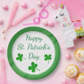 Happy St. Patrick`s Day Irish Green Kleeblatt Pappteller (Party)