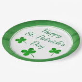 Happy St. Patrick`s Day Irish Green Kleeblatt Pappteller (Schrägansicht)