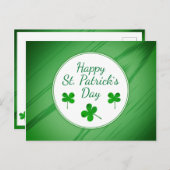 Happy St. Patrick`s Day Irish Green Kleeblatt Postkarte (Vorne/Hinten)