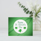 Happy St. Patrick`s Day Irish Green Kleeblatt Postkarte (Stehend Vorderseite)