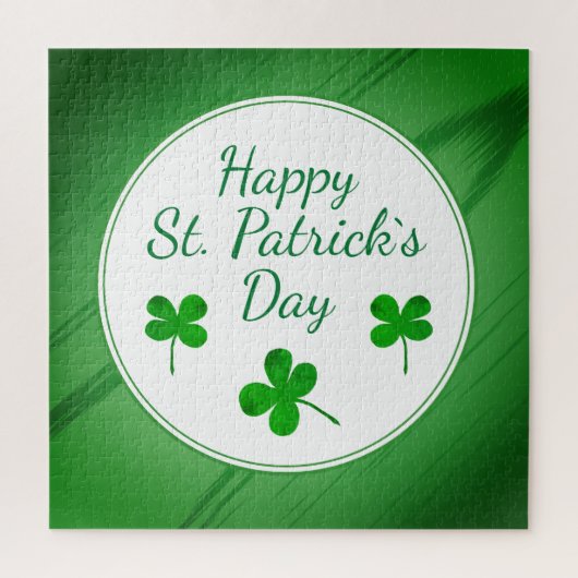 Happy St. Patrick`s Day Irish Green Kleeblatt Puzzle (Vertikal)