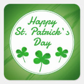 Happy St. Patrick`s Day Irish Green Kleeblatt Quadratischer Aufkleber (Vorderseite)