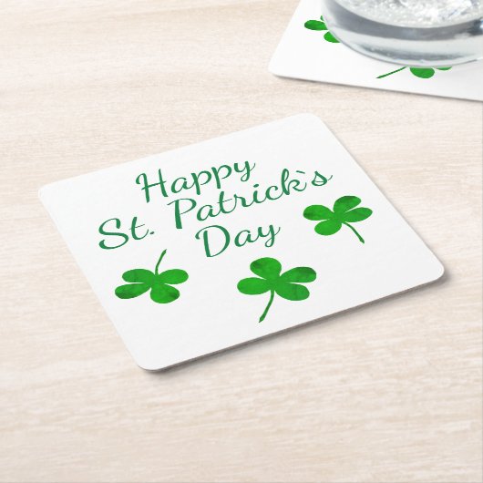 Happy St. Patrick`s Day Irish Green Kleeblatt Rechteckiger Pappuntersetzer (angewinkelt)