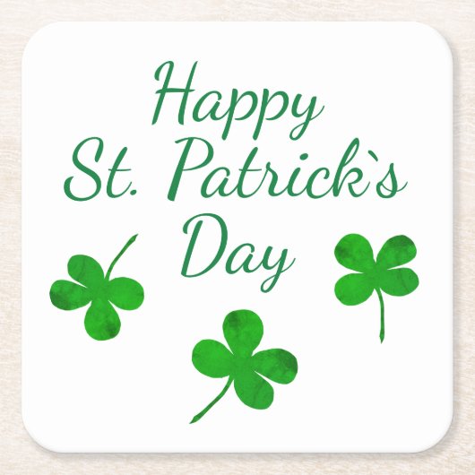 Happy St. Patrick`s Day Irish Green Kleeblatt Rechteckiger Pappuntersetzer (Vorderseite)