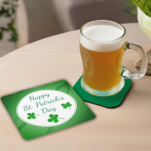 Happy St. Patrick`s Day Irish Green Kleeblatt Rechteckiger Pappuntersetzer