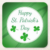 Happy St. Patrick`s Day Irish Green Kleeblatt Rechteckiger Pappuntersetzer (Vorderseite)