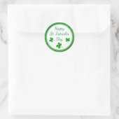 Happy St. Patrick`s Day Irish Green Kleeblatt Runder Aufkleber (Tasche)