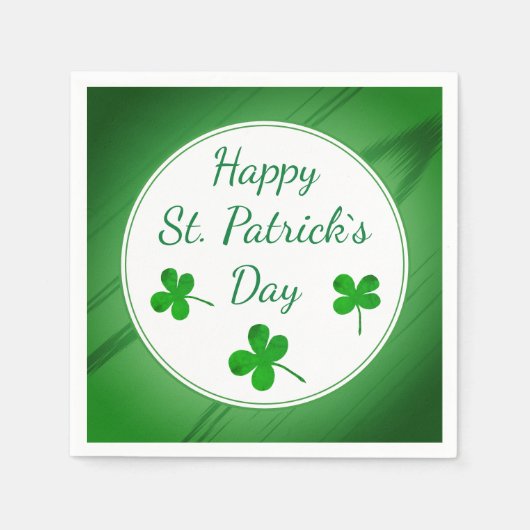 Happy St. Patrick`s Day Irish Green Kleeblatt Serviette (Vorderseite)