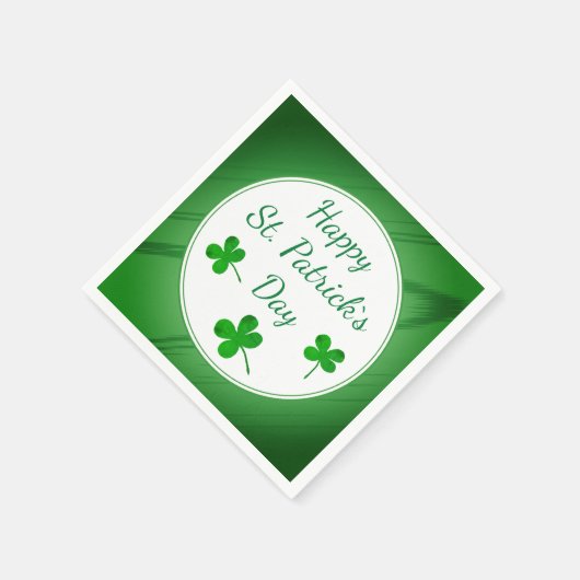 Happy St. Patrick`s Day Irish Green Kleeblatt Serviette (Ecke)