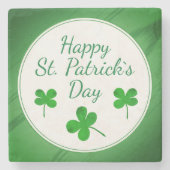 Happy St. Patrick`s Day Irish Green Kleeblatt Steinuntersetzer (Vorderseite)