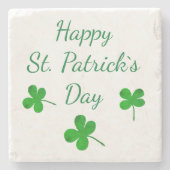 Happy St. Patrick`s Day Irish Green Kleeblatt Steinuntersetzer (Vorderseite)