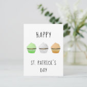 Happy St. Patrick`s Day Irland Color Muffins Postkarte (Stehend Vorderseite)