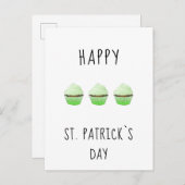 Happy St. Patrick`s Day Irland Green Muffins Postkarte (Vorne/Hinten)