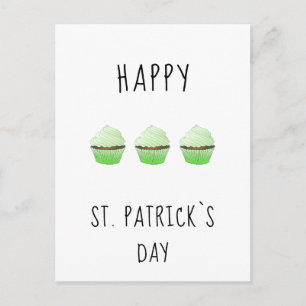 Happy St. Patrick`s Day Irland Green Muffins Postkarte