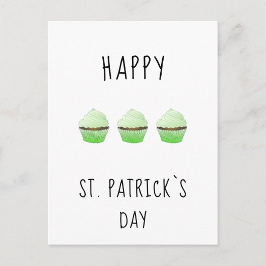 Happy St. Patrick`s Day Irland Green Muffins Postkarte (Vorderseite)