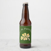 Happy St. Patrick`s Day Kleeblatt Clover Bierflaschenetikett (Vorderseite)