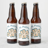 Happy St. Patrick`s Day Kleeblatt Clover Bierflaschenetikett (Flaschen)