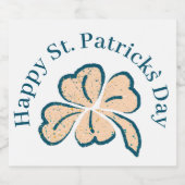 Happy St. Patrick`s Day Kleeblatt Clover Bierflaschenetikett (Einzelnes Label)