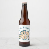 Happy St. Patrick`s Day Kleeblatt Clover Bierflaschenetikett (Vorderseite)