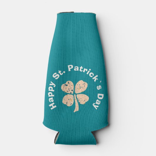 Happy St. Patrick`s Day Kleeblatt Clover Flaschenkühler (Vorderseite)