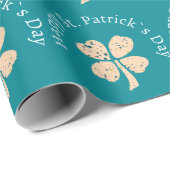 Happy St. Patrick`s Day Kleeblatt Clover Geschenkpapier (Rolleneckpunkt)