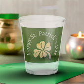Happy St. Patrick`s Day Kleeblatt Clover Green Schnapsglas