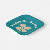 Happy St. Patrick`s Day Kleeblatt Clover Pappteller (Gewinkelt)