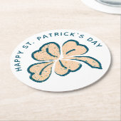 Happy St. Patrick`s Day Kleeblatt Clover Runder Pappuntersetzer (Angewinkelt)