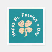 Happy St. Patrick`s Day Kleeblatt Clover Serviette (Vorderseite)