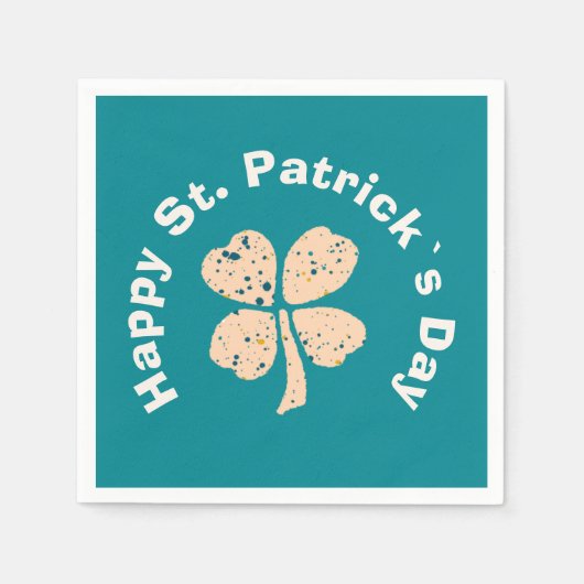 Happy St. Patrick`s Day Kleeblatt Clover Serviette (Vorderseite)