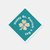 Happy St. Patrick`s Day Kleeblatt Clover Serviette (Ecke)