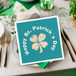 Happy St. Patrick`s Day Kleeblatt Clover Serviette