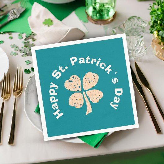 Happy St. Patrick`s Day Kleeblatt Clover Serviette