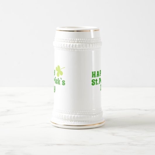 Happy St Patrick`s Day Kleeblatt Green Bierglas (Mittel)
