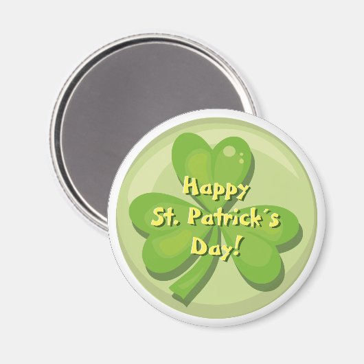 Happy St. Patrick´s Day Kleeblatt Magnet (Vorderseite/Rückseite)