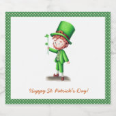 Happy St. Patrick´s Day Leprechaun Bierflaschenetikett (Einzelnes Label)