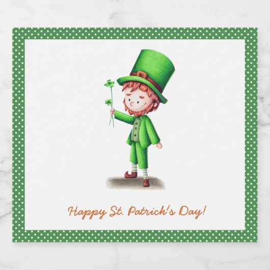 Happy St. Patrick´s Day Leprechaun Bierflaschenetikett (Einzelnes Label)