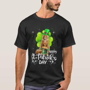 Happy St Patrick S Day Maine Coon Cat Shamrock Luc T-Shirt