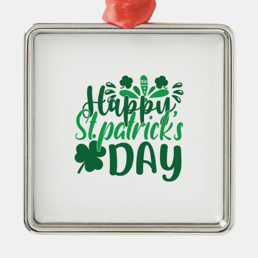 Happy St Patrick S Day Ornament Aus Metall (Vorne)