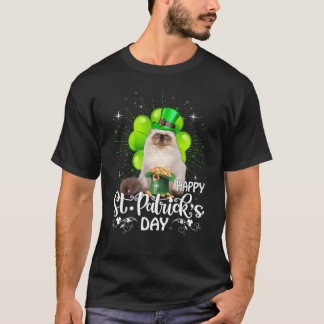 Happy St Patrick S Day Persian Longhair Cat Shamro T-Shirt