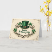 Happy St. Patrick’s Day Shamrock Design Karte (Gelbe Blume)