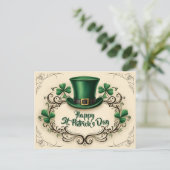 Happy St. Patrick’s Day Shamrock Design Postkarte (Stehend Vorderseite)