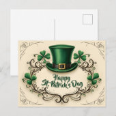 Happy St. Patrick’s Day Shamrock Design Postkarte (Vorne/Hinten)