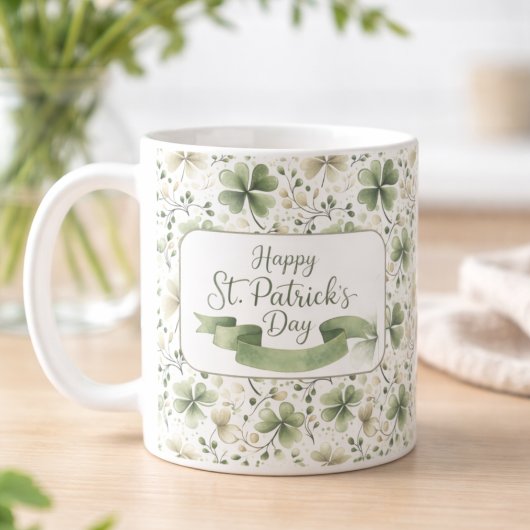 Happy St. Patrick’s Day Shamrock Mug | Watercolor  Kaffeetasse