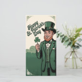 Happy St. Patrick’s Day Vintage Leprechaun (Stehend Vorderseite)