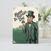 Happy St. Patrick’s Day Vintage Leprechaun (Stehend Vorderseite)