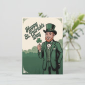 Happy St. Patrick’s Day Vintage Leprechaun (Stehend Vorderseite)