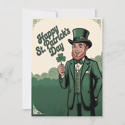 Happy St. Patrick’s Day Vintage Leprechaun (Vorderseite)