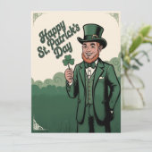 Happy St. Patrick’s Day Vintage Leprechaun (Stehend Vorderseite)