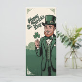 Happy St. Patrick’s Day Vintage Leprechaun (Stehend Vorderseite)